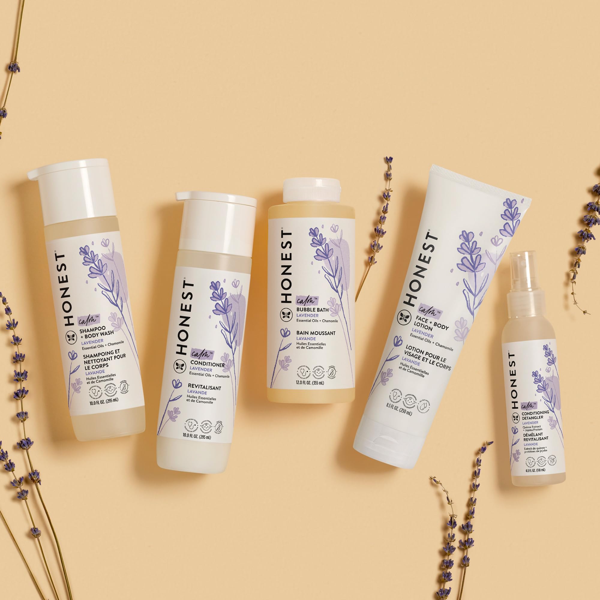 The Honest Company Conditioning Hair Detangler | Leave-In Conditioner + Fortifying Spray | Tear-Free, Cruelty-Free, Hypoallergenic | Lavender Calm, 4 Fl Oz
